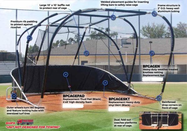 New Pro Turtle Portable Baseball Backstop