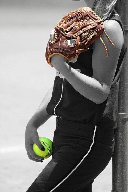 resting softball player is stress free