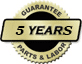 5 year warranty
