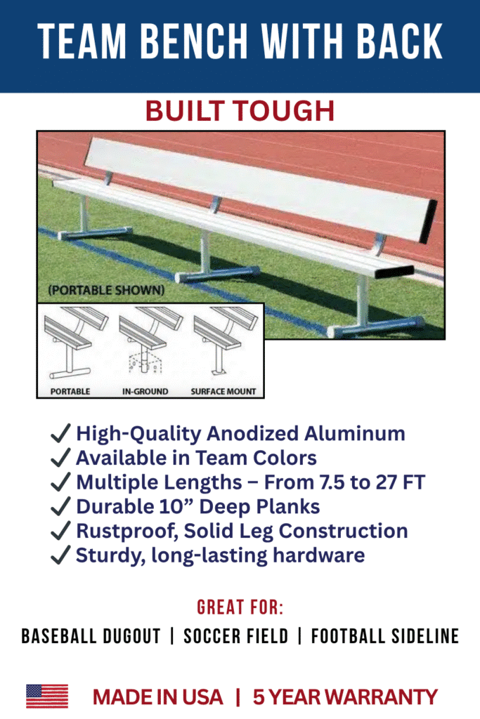 Aluminum Team Bench with Back