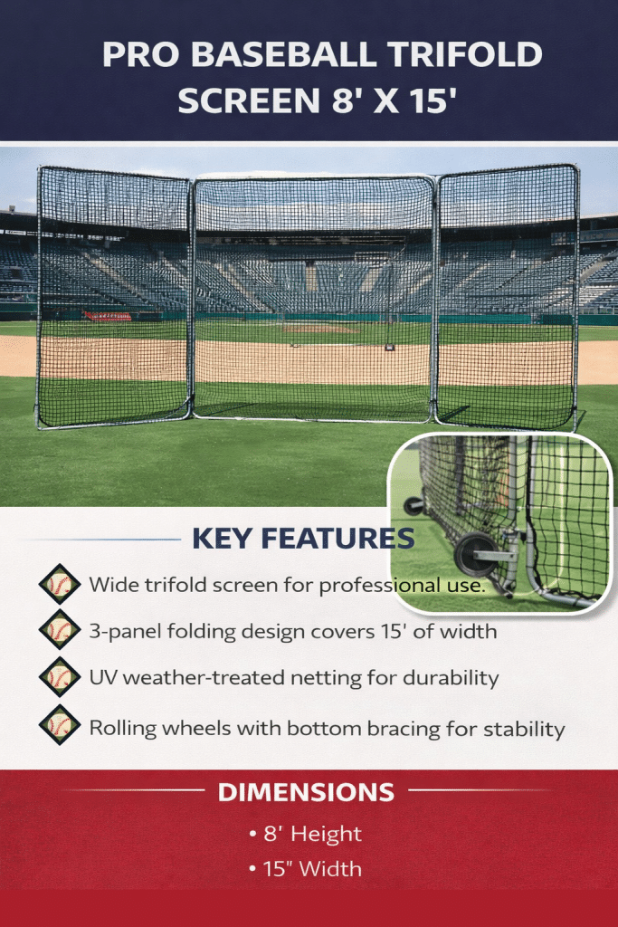 Baseball Trifold Screen Backstop
