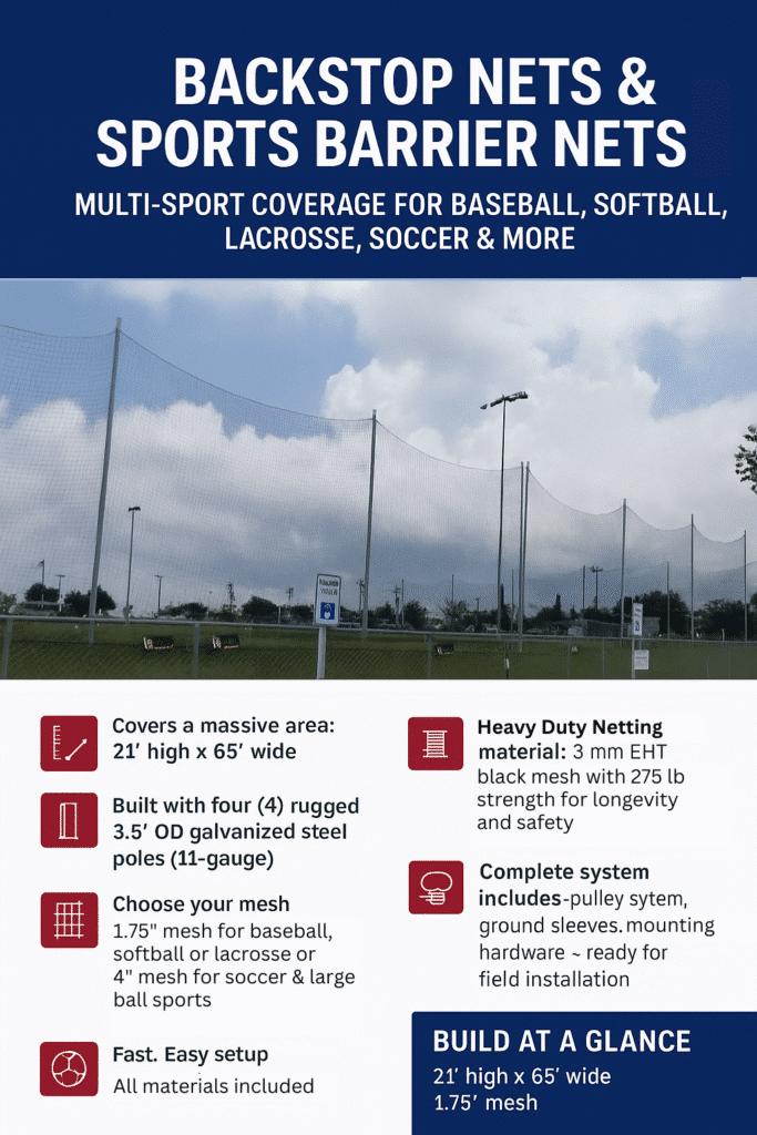 Backstop Nets Sports Barrier Nets