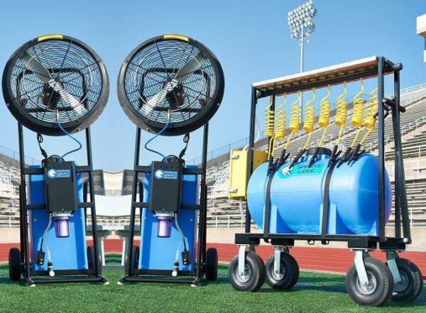 35 gallon football water tanker & misting fans